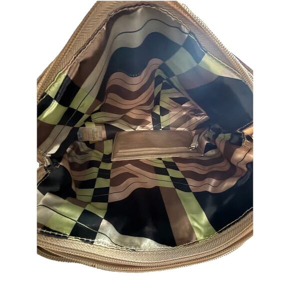 Tignanello Satin Metal Pebble Leather Double Zip Top Satchel w/Slim Wallet NWT - Picture 4 of 11